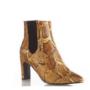 Snakeskin Heeled Ankle Boots Booties